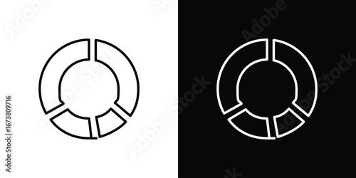 Donut chart icon Clip Art design. Line icons