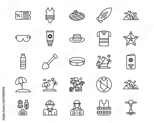 Beach Resort Vector Icons
