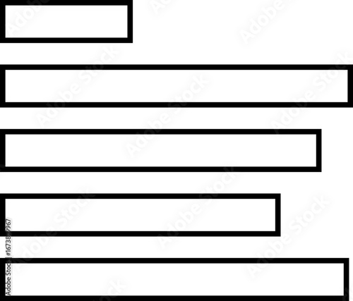 Align line icon for text formatting and paragraph layout. Black solid vector symbol showing ragged right alignment, typography tool, writing editor button, UI UX design element, document and content f