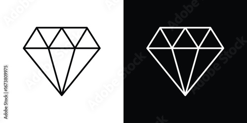Diamond icon Clip Art design. Line icons