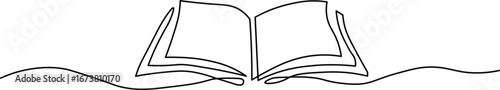 opened book continuous line drawing minimalism decorative art