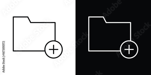 Create folder icon Clip Art design. Line icons