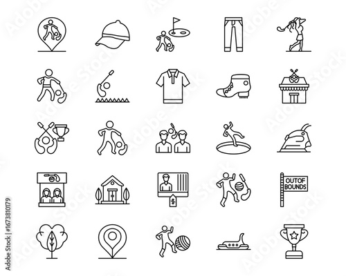 Golf Line Vector Icons