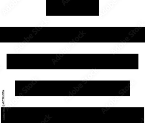 Align vertical line icon for text and layout formatting. Black solid vector symbol showing uneven top and bottom alignment, typography tool, writing editor button, UI UX design element, content format