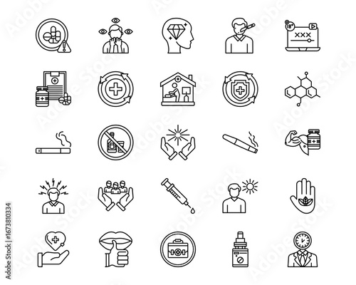 Addiction Line Vector Icons