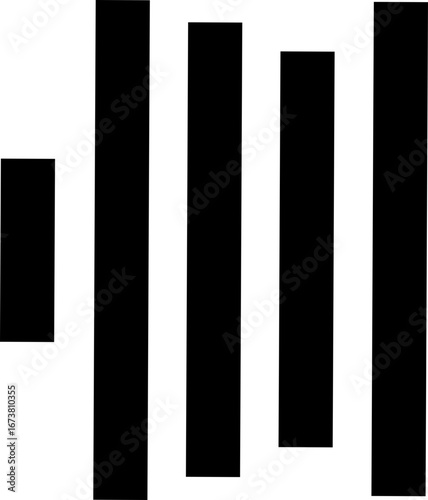 Align vertical line icon for text and layout formatting. Black solid vector symbol showing uneven top and bottom alignment, typography tool, writing editor button, UI UX design element, content format