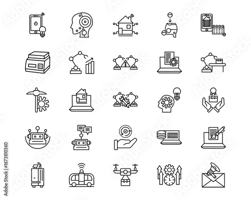 Cyberpunk Line Vector Icons