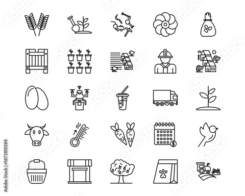 Agriculture Line Vector Icons