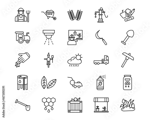 Agriculture Line Vector Icons