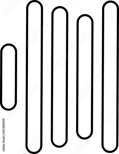 Align vertical line icon for text and layout formatting. Black solid vector symbol showing uneven top and bottom alignment, typography tool, writing editor button, UI UX design element, content format