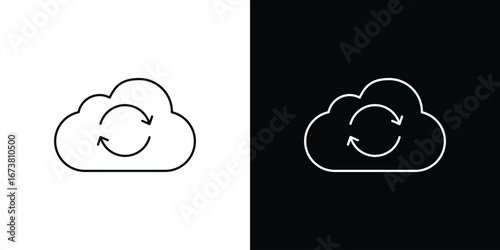 Cloud sync icon Clip Art design. Line icons