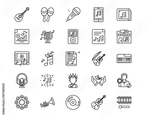 Artist Studio Line Vector Icons