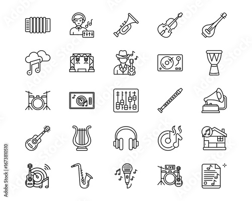Artist Studio Line Vector Icons