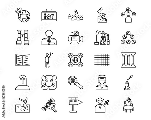 Archeology Line Vector Icons