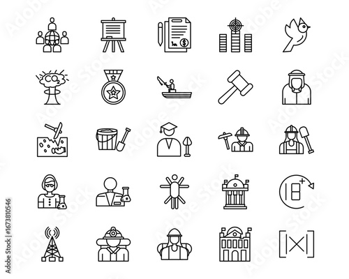 Archeology Line Vector Icons
