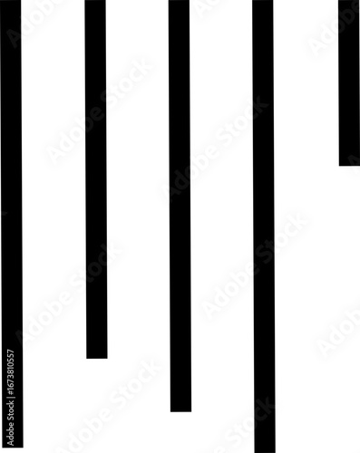Align vertical rounded line icon for text formatting. Black solid vector symbol showing uneven bottom alignment, typography tool, word processor, writing editor, UI UX design element, layout formattin