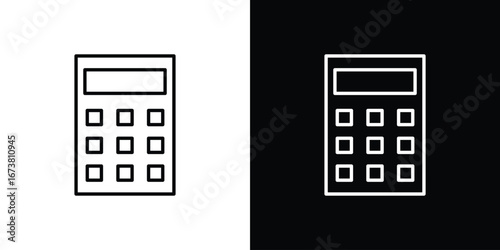 Calculator icon Clip Art design. Line icons
