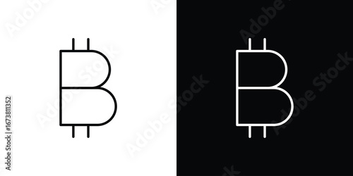 Bitcoin icon Clip Art design. Line icons