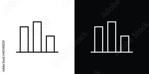 Bar chart icon Clip Art design. Line icons