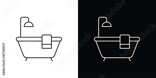 Bathroom icon Clip Art design. Line icons