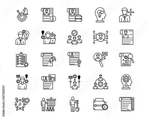 Curriculum Vitae Line Vector Icons