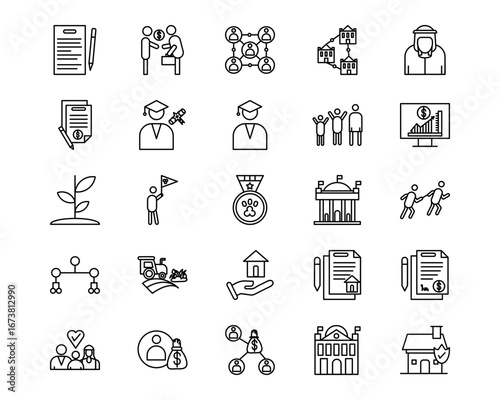 Inheritance Line Vector Icons