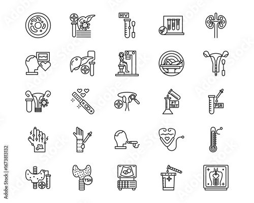 Medical Tests Line Vector Icons