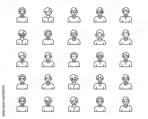 Human Emotions Line Vector Icons