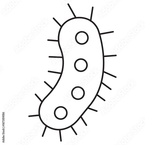 Bacteria Icon, Minimal line Icon of Bacteria,  Icon of Bacterial Cell,  of Microbe Bacteria, Abstract Symbol of Bacteria Structure, Microscopic View of Bacteria Icon, vector
