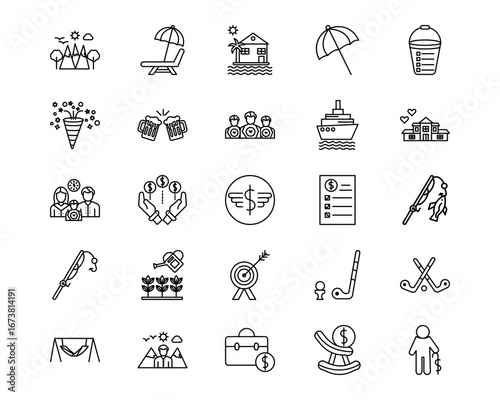 Retirement Vector Line Icons
