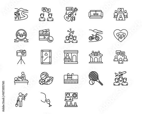 Social Club Vector Line Icons