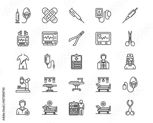 Surgery Vector Line Icons
