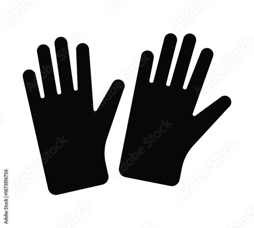 Black silhouettes of two hands with fingers spread apart for design purposes