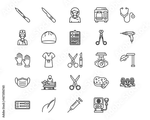 Surgery Vector Line Icons