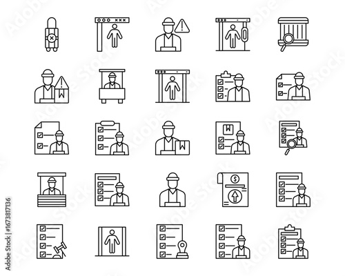 Customs Line Icons