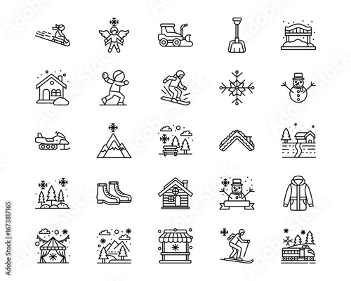Winter Town Icons