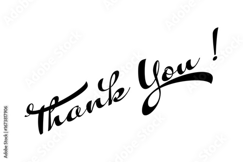 Thank You ! - 手書き風の書体で書いたThank You !（ありがとう）の文字（カリグラフィー）
