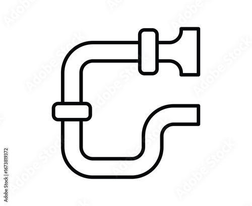Simple Line Art of a Plumbing Pipe for Home Repair and Maintenance Use