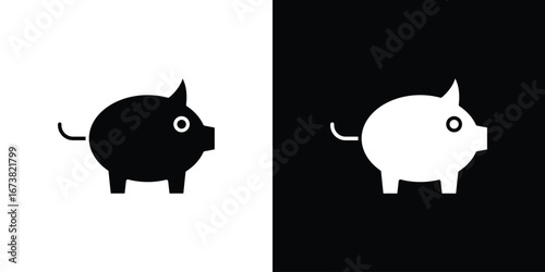 Piggy bank icon graphic doodle designs collection