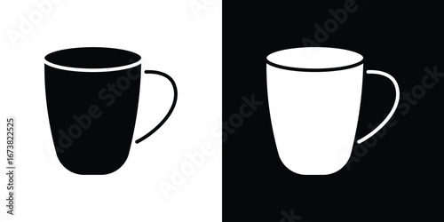 Mug icon graphic doodle designs collection