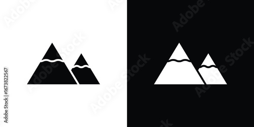 Mountain icon graphic doodle designs collection
