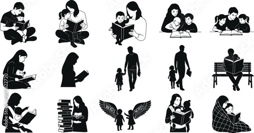 Parent and child reading together, family education moment, bonding time, storytelling, early learning, literacy, parenting, love, teaching, reading habit