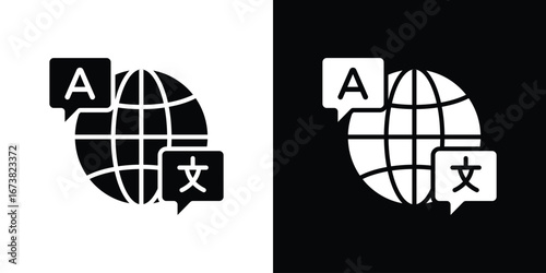 Language icon graphic doodle designs collection
