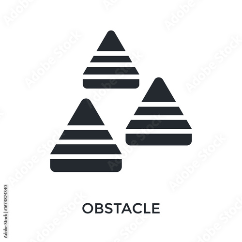 Obstacle Icon Glyph Style. Vector Illustration For Graphic Design