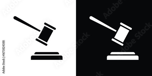 Gavel icon graphic doodle designs collection