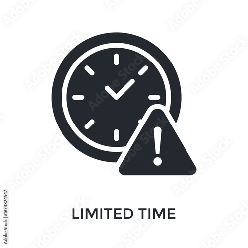 Limited Time Icon Glyph Style. Vector Illustration For Graphic Design