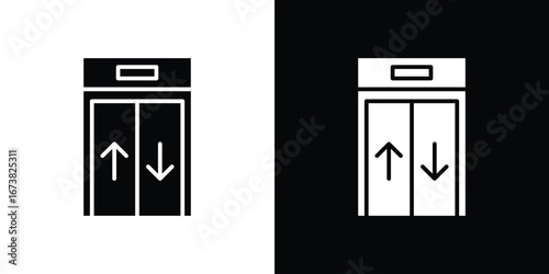 Elevator icon graphic doodle designs collection