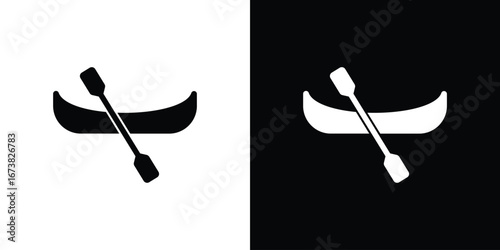 Canoe icon graphic doodle designs collection