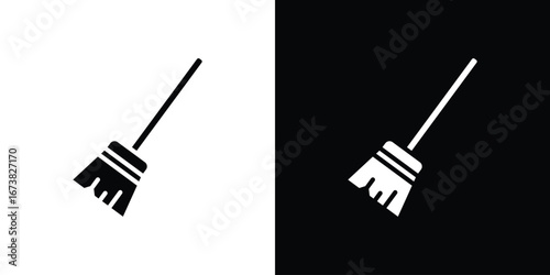 Broom icon graphic doodle designs collection