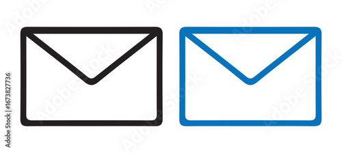 Outline and Filled Email Symbols for Web Design vector illustration 